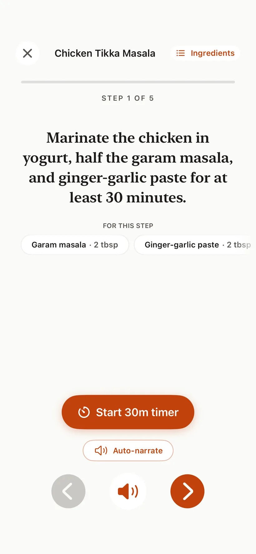 Hands-free Cooking Mode in SeeMeCook
